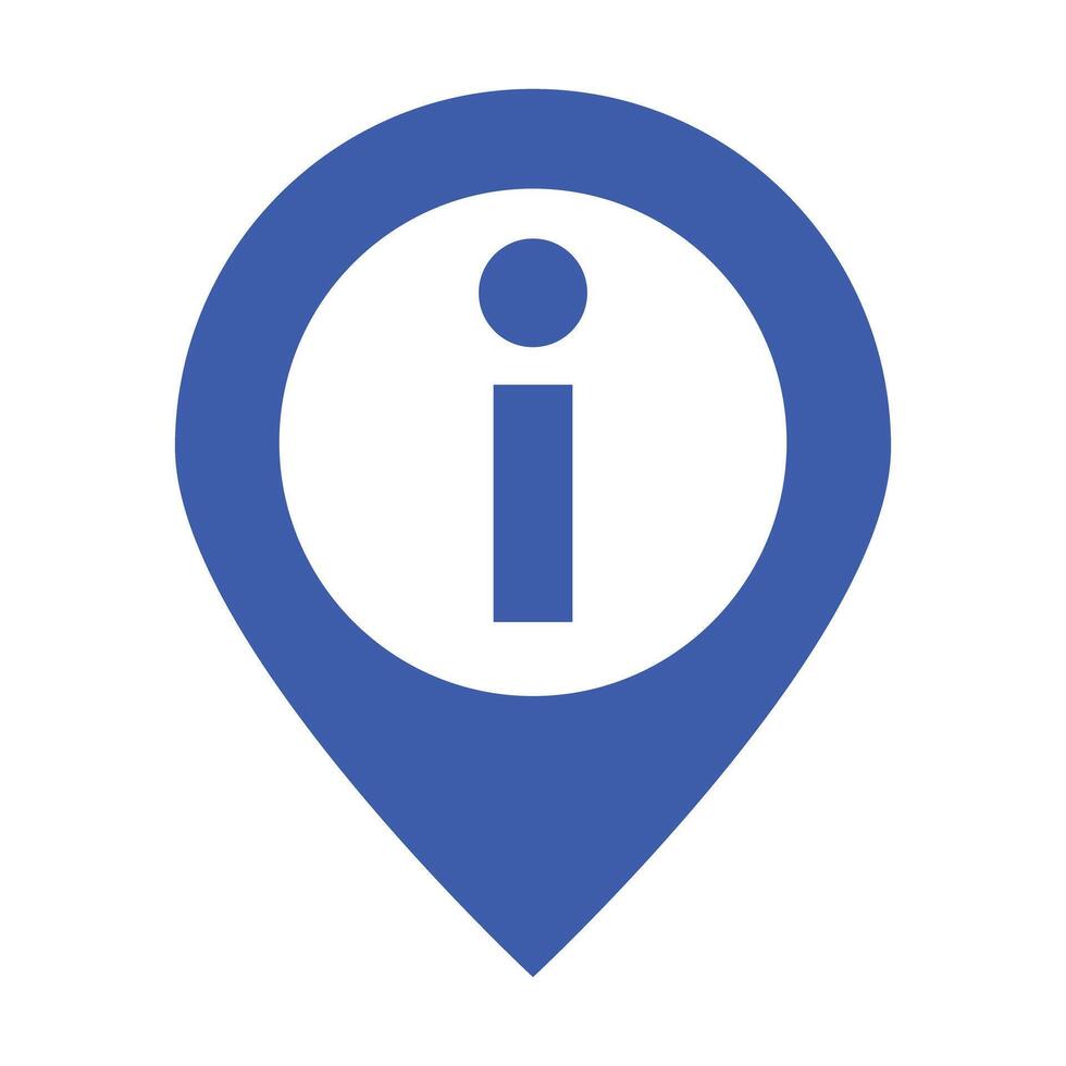Map pin icon with information mark. vector