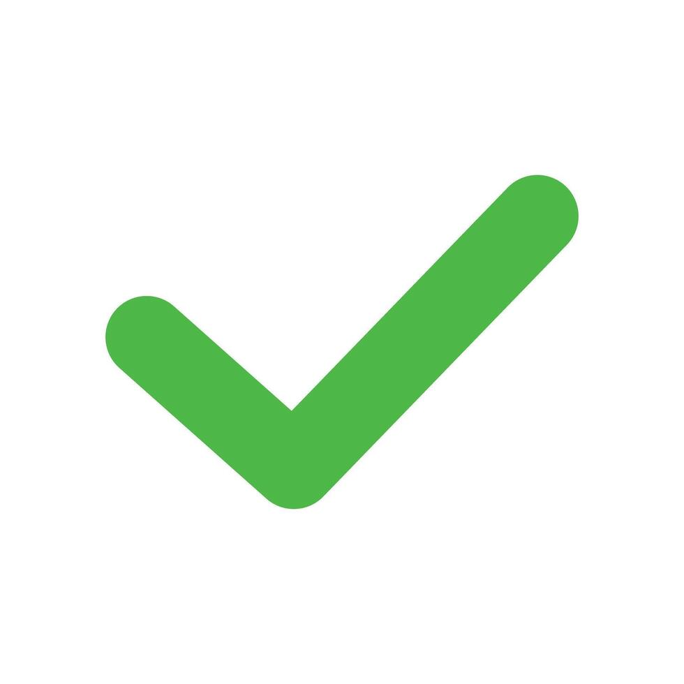 Green check mark icon. vector