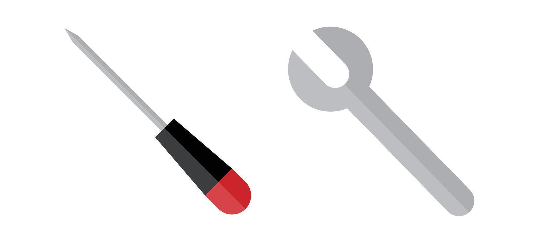Screwdriver and wrench icons. Settings and adjustments. vector