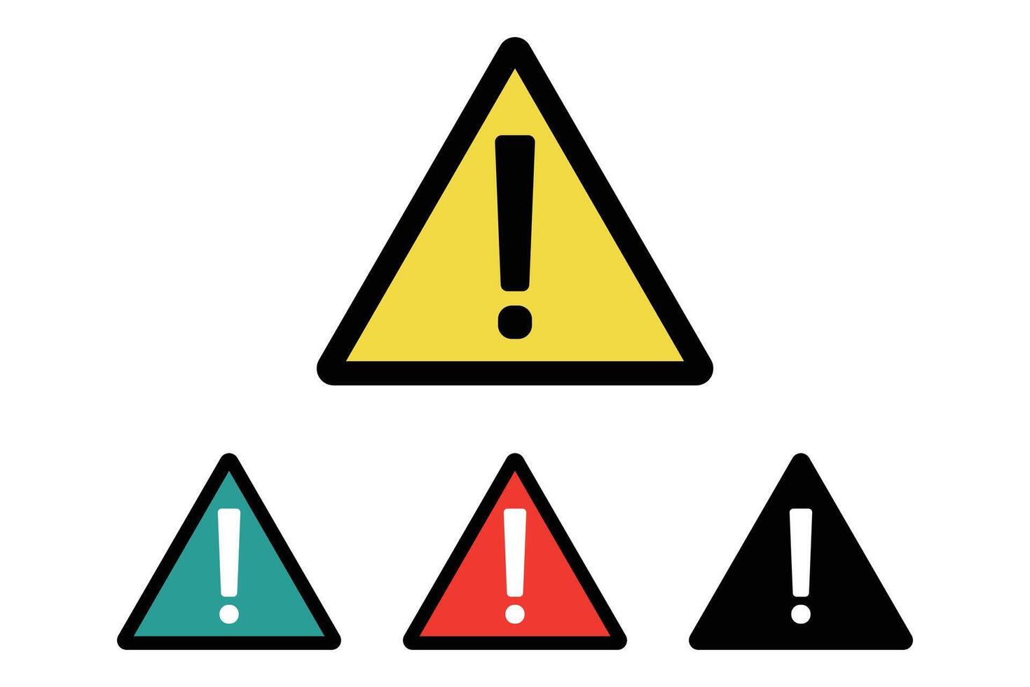 Warning and caution icons. Exclamation mark set. vector