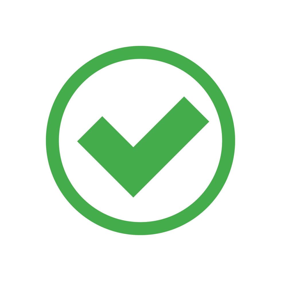 Green check mark icon. vector