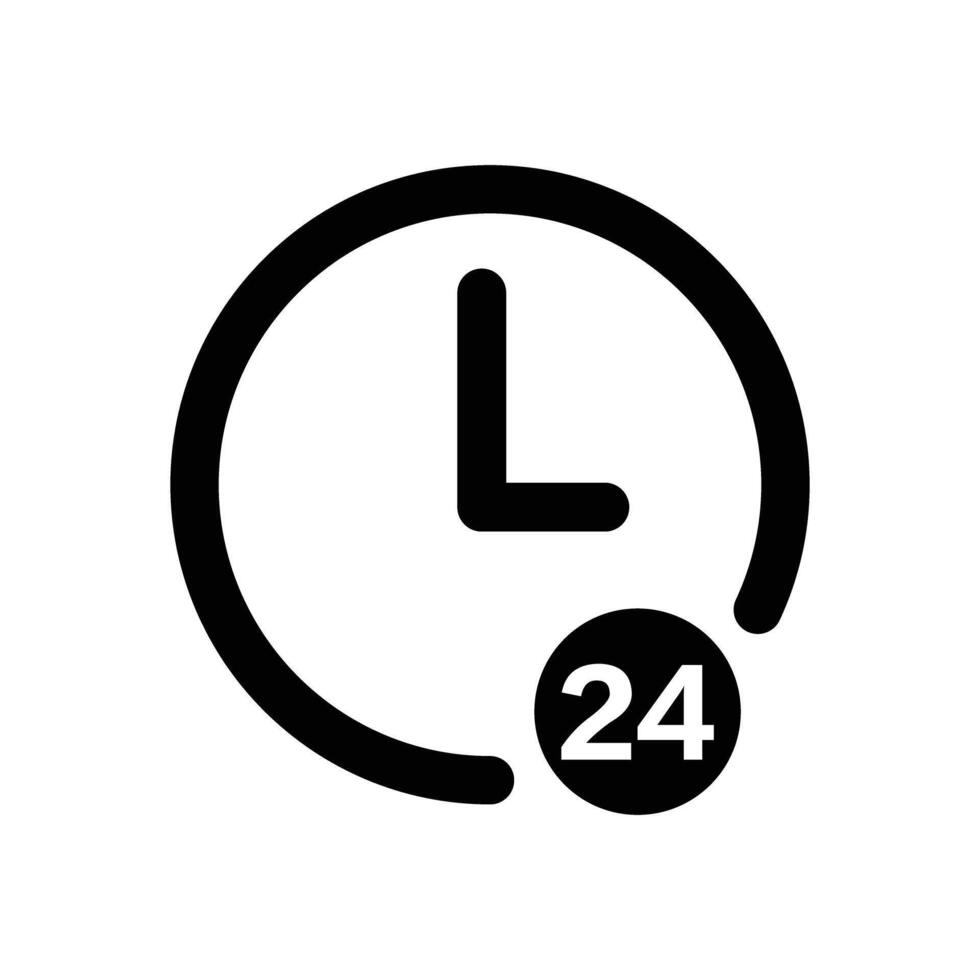 24 hour clock icon. Clock icon. vector