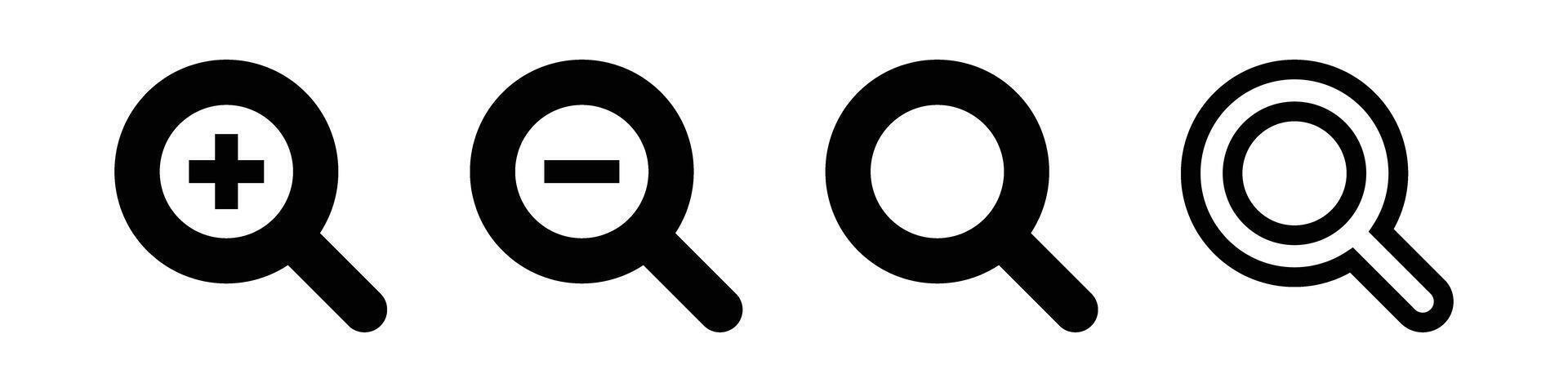 Magnifying glass icon set. vector