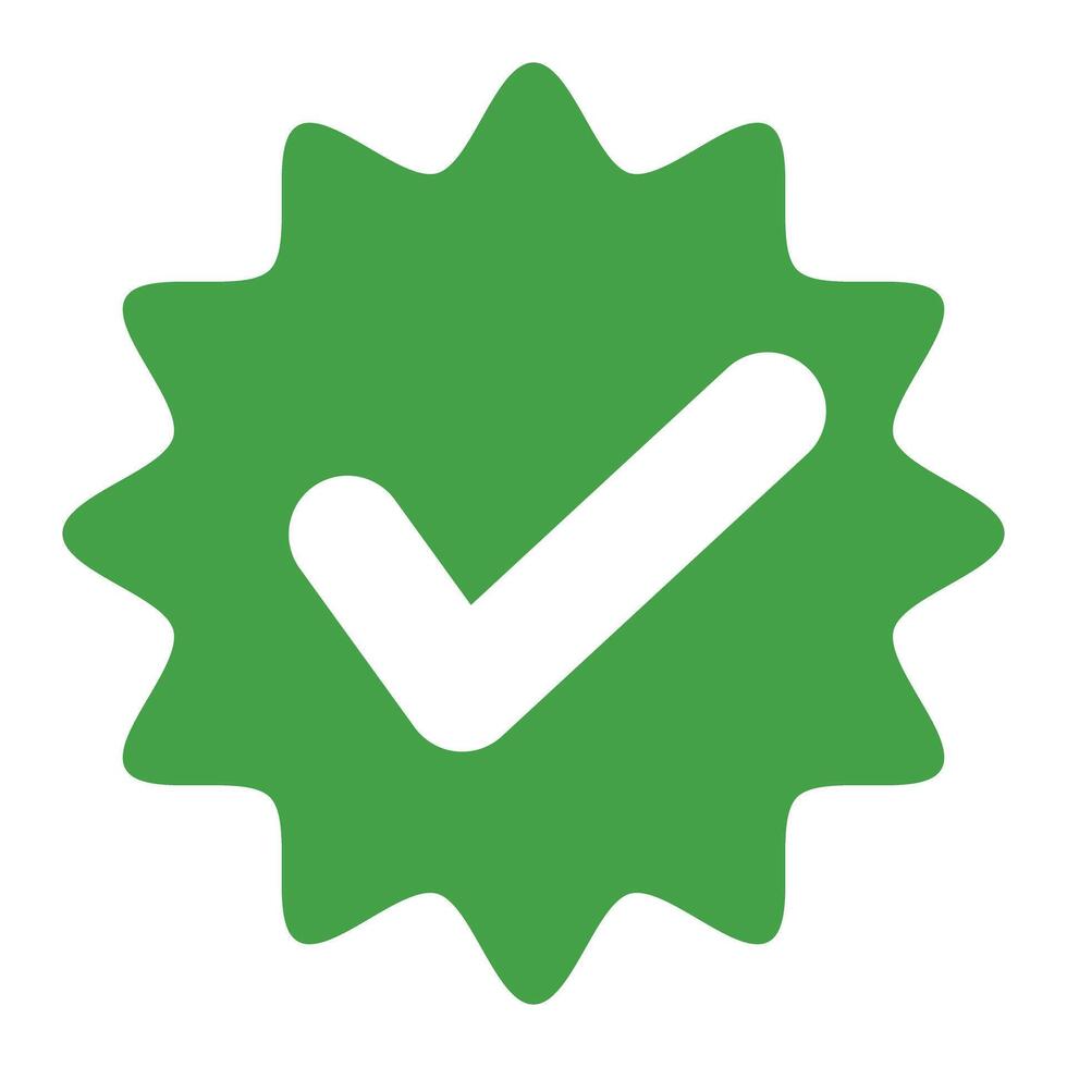 Pop check mark icon. Completion and authentication. vector