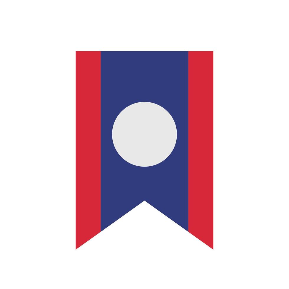 Laos flag label icon. vector