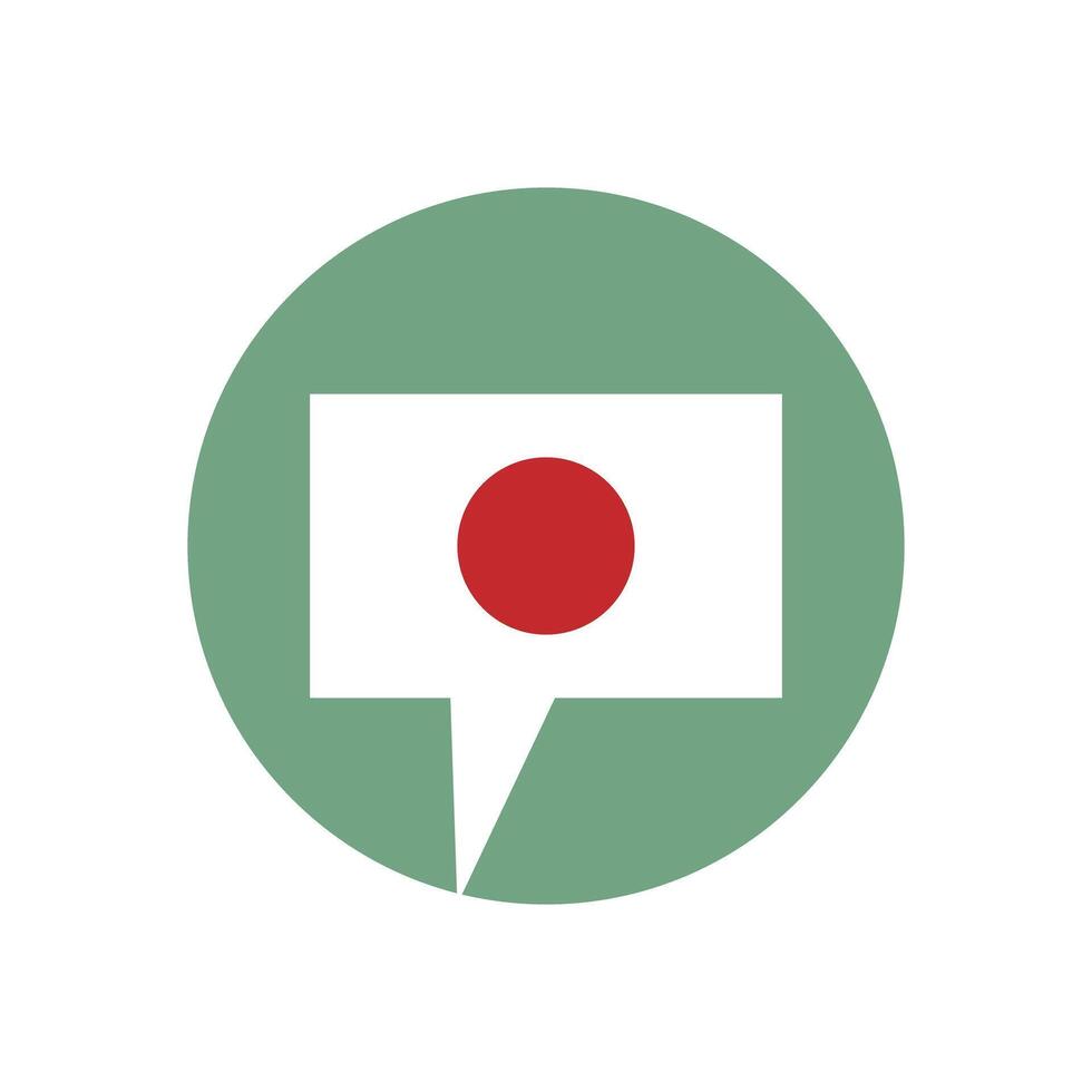 Japanese flag in the form of a speech balloon. vector