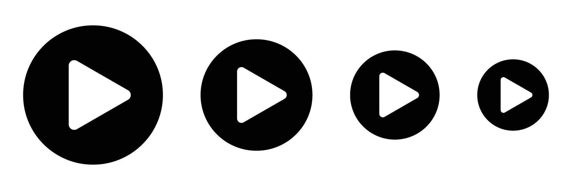 A set of play button icons by size. vector