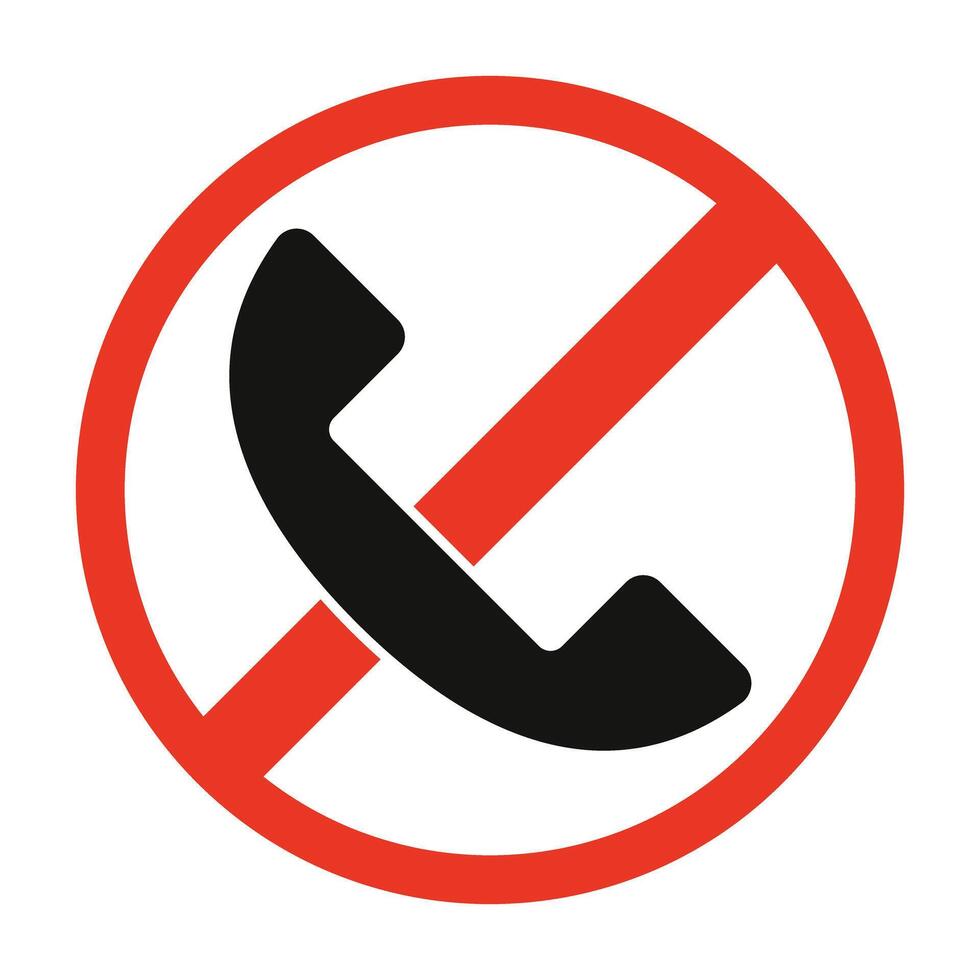 Phone and stop sign vector