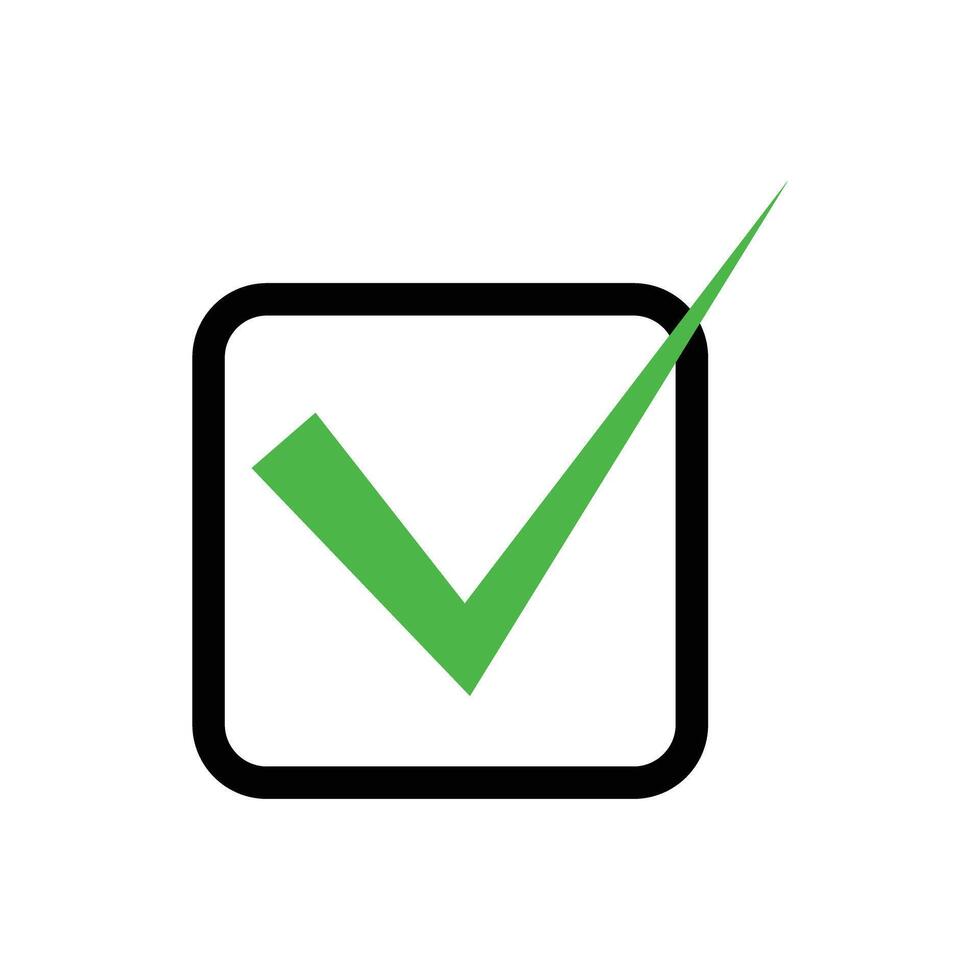 Green checkbox icon. Confirmation and authentication. vector