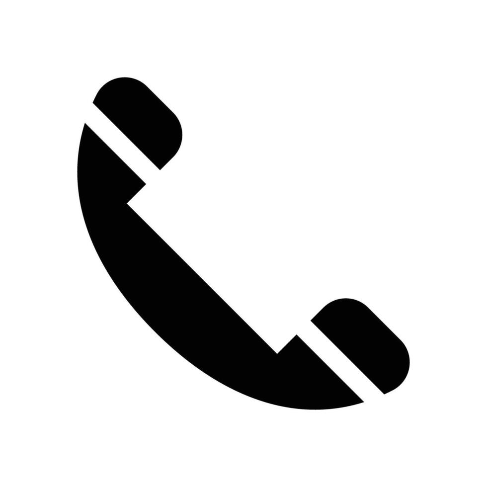 Handset icon. Silhouette of a black telephone. vector