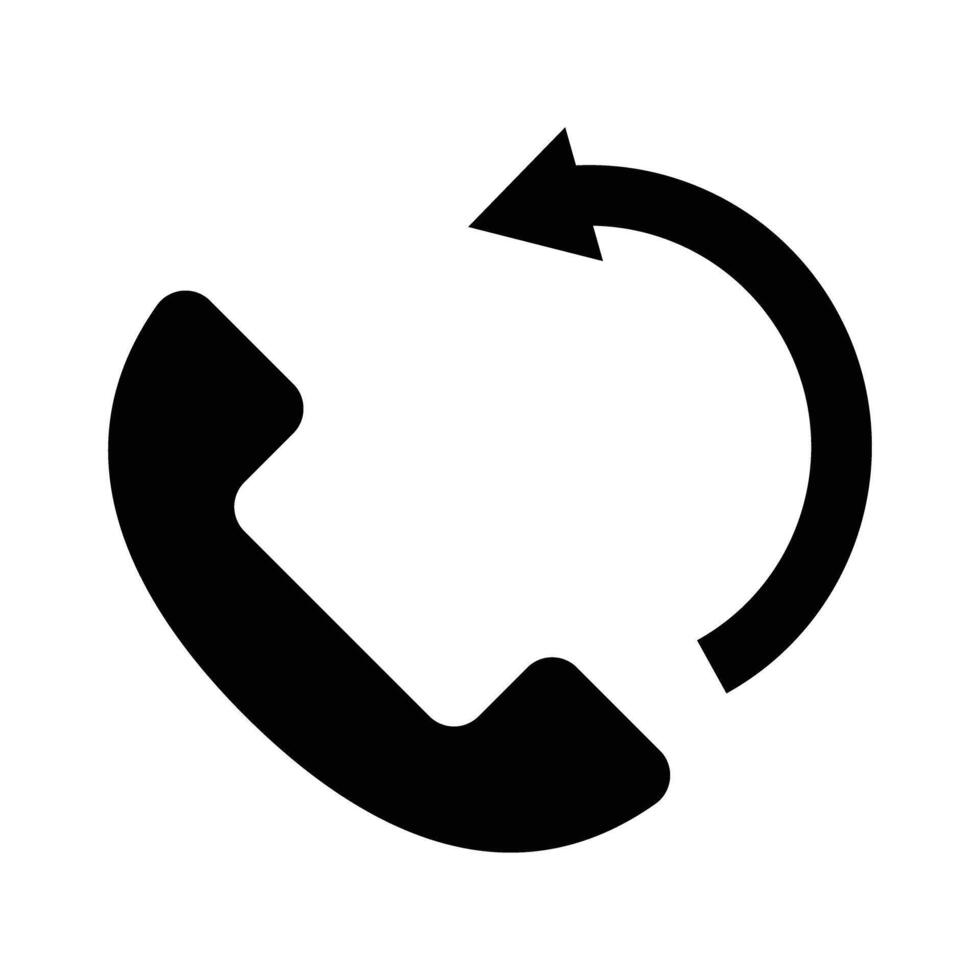 Telephone call back silhouette icon. . vector