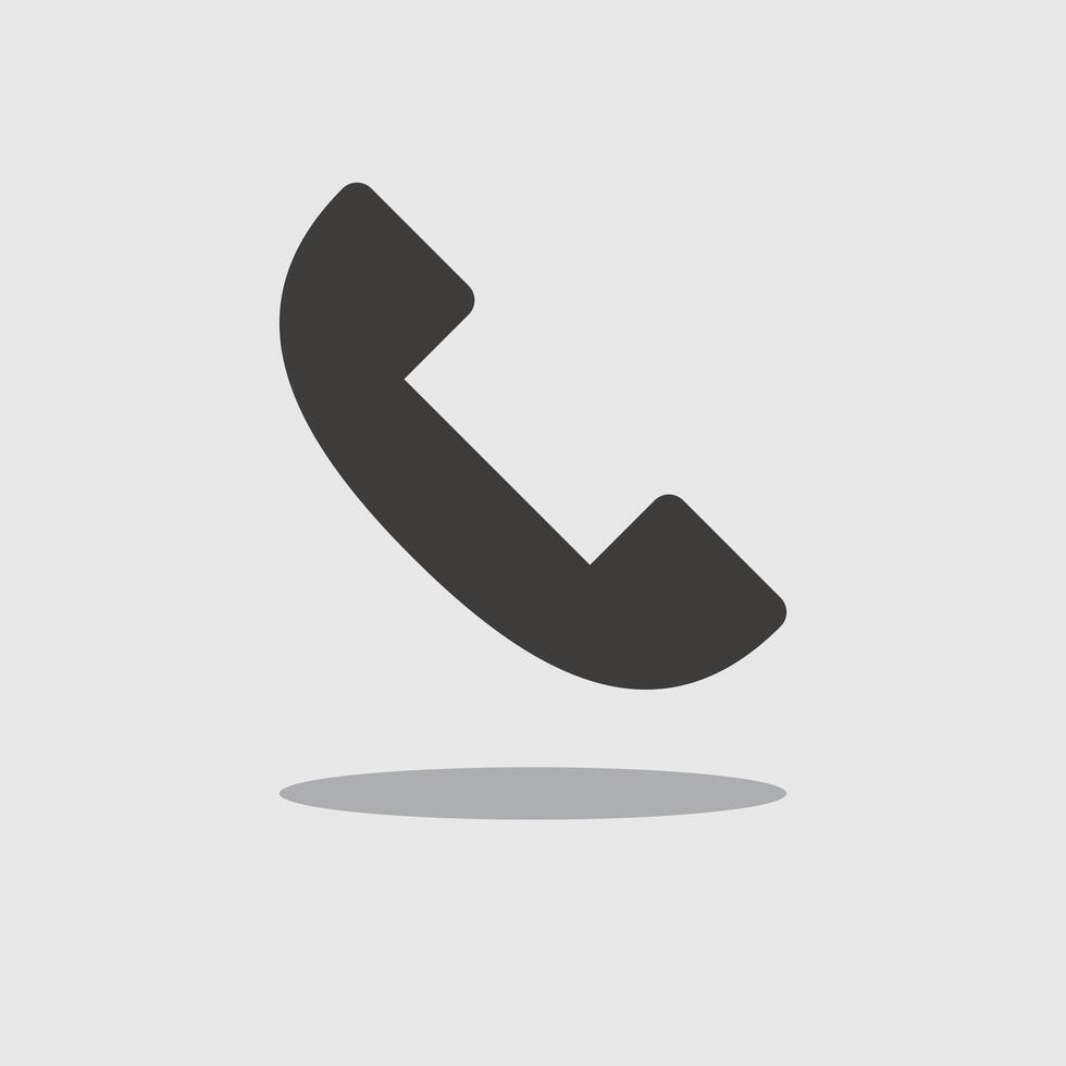 Phone icon with shadow. vector