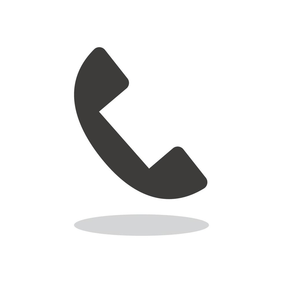 Phone icon with shadow. vector