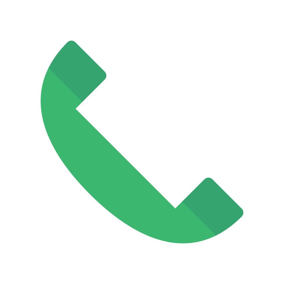 Green flat design phone icon. vector