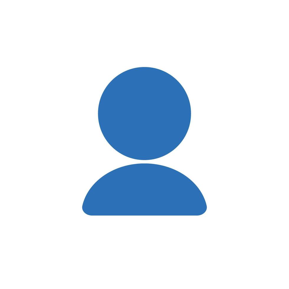 Blue user icon. Profile and account. vector