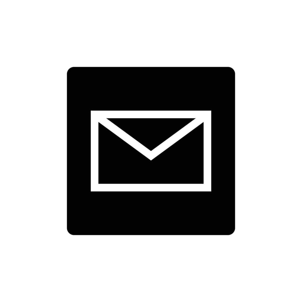 Mail icon in a black box. vector