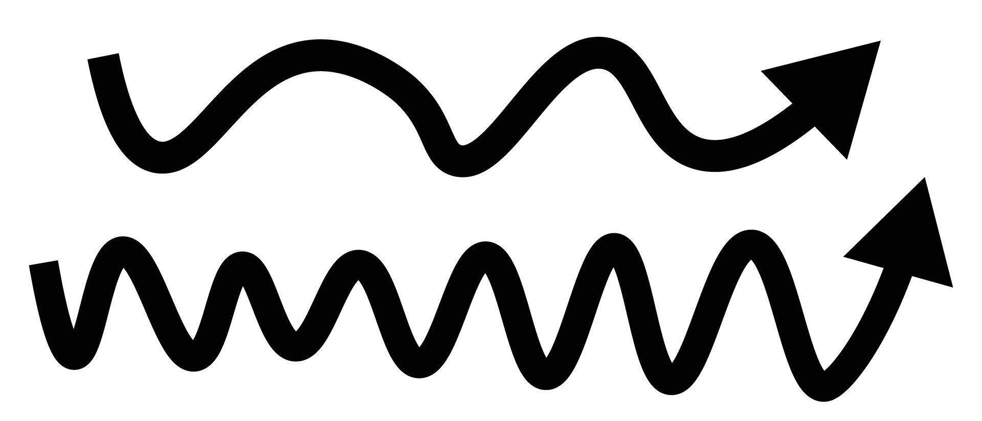 A set of undulating arrow icons. vector