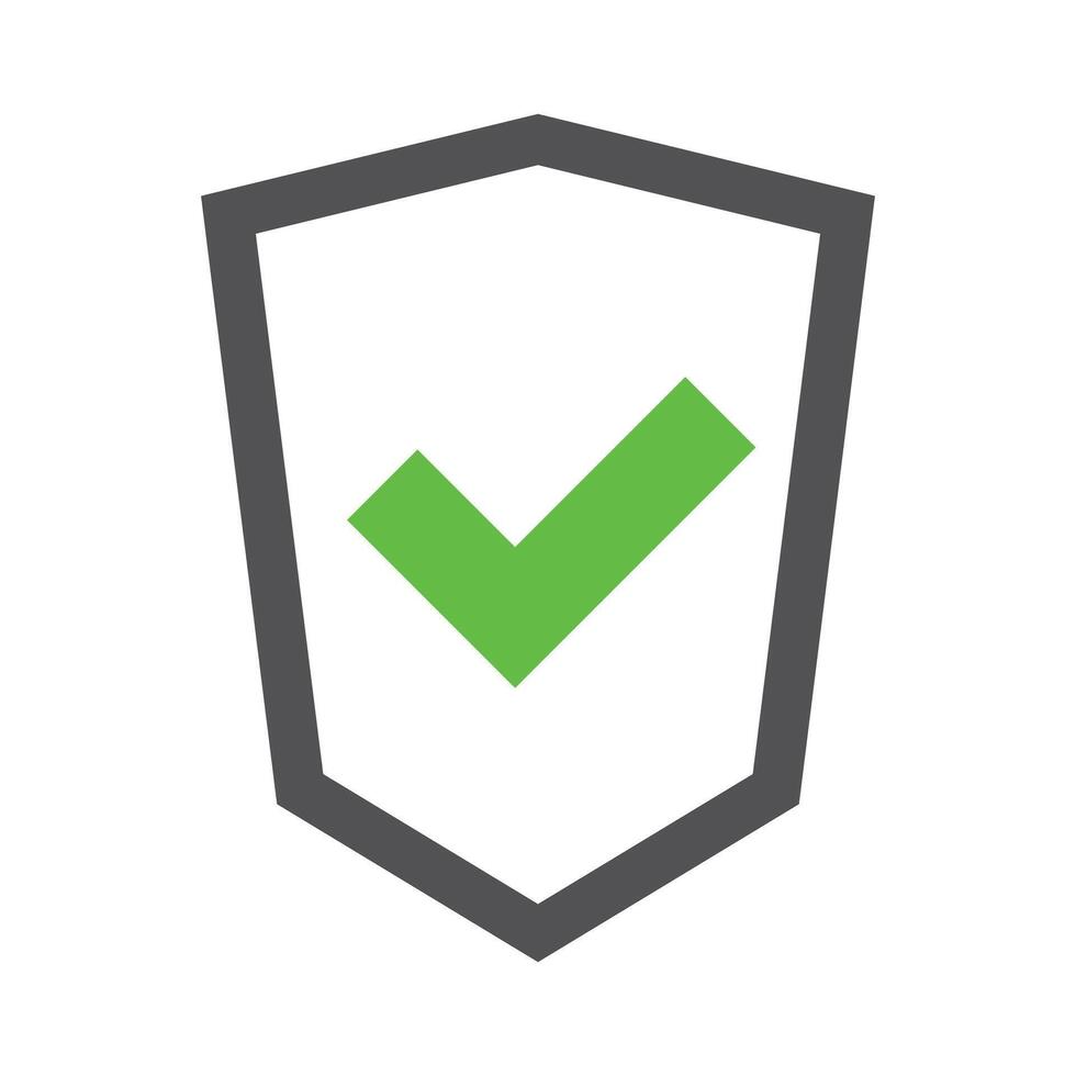 Shield icon with check mark. Certification badge. vector