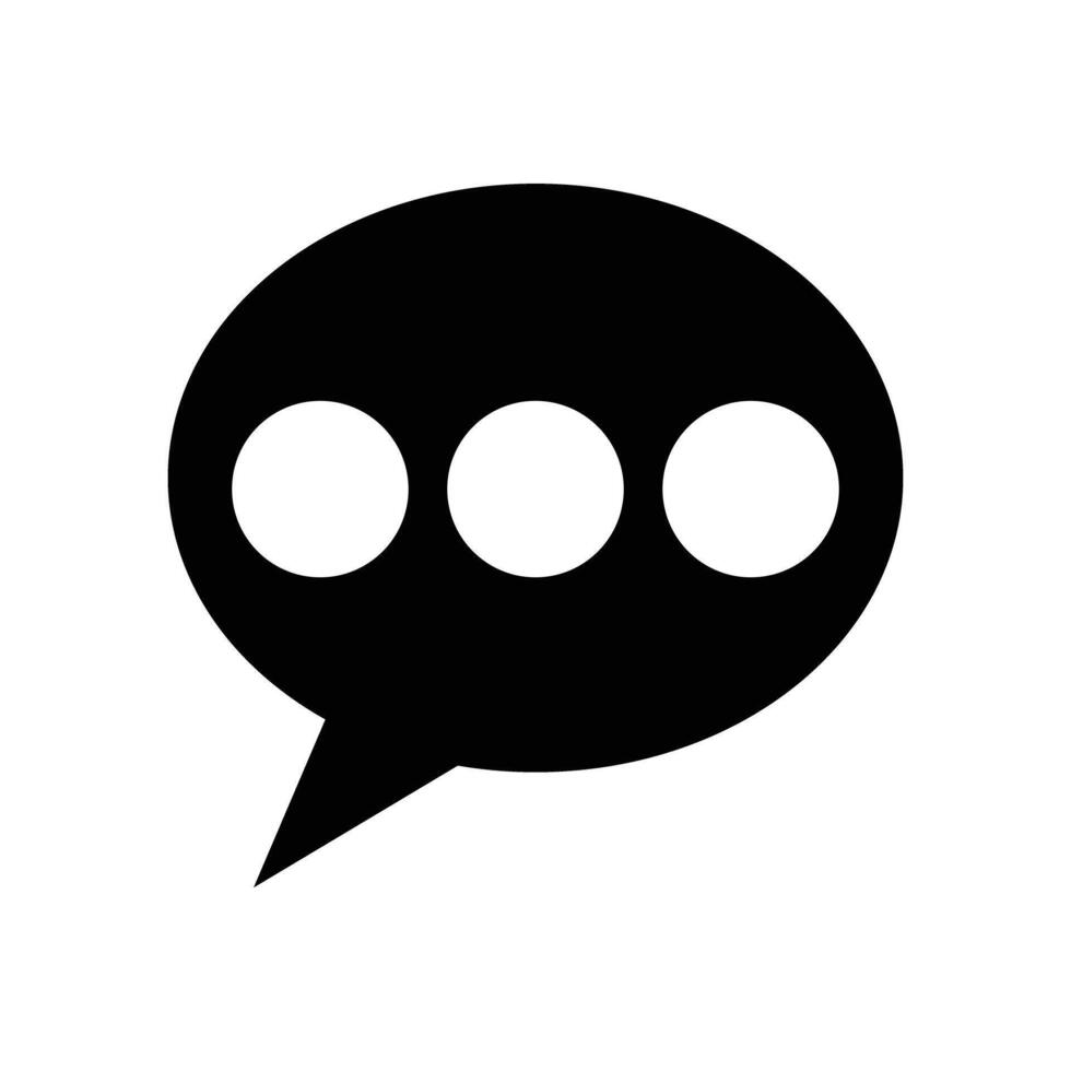 Black speech bubble icon vector