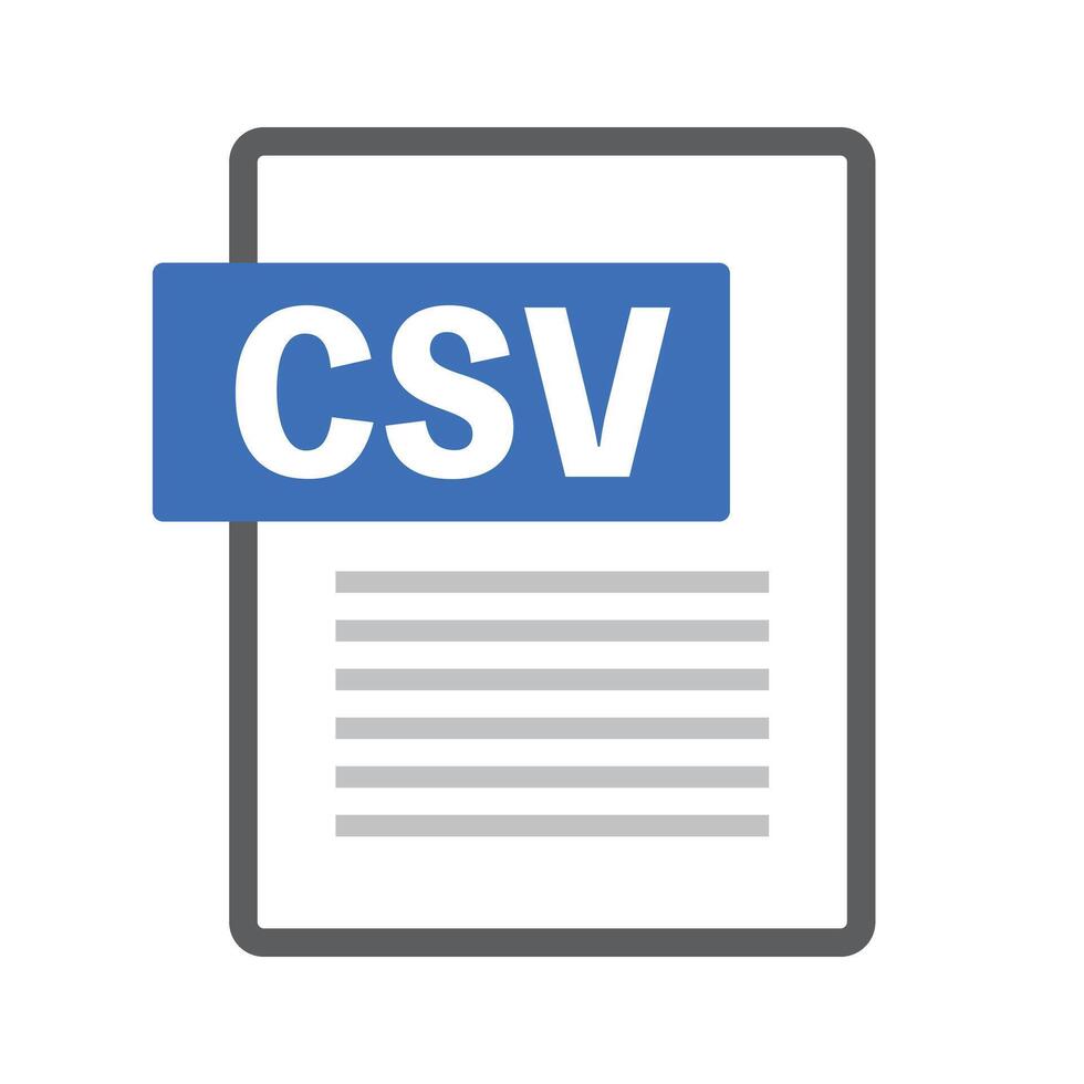 CSV file icon. Import and export. vector
