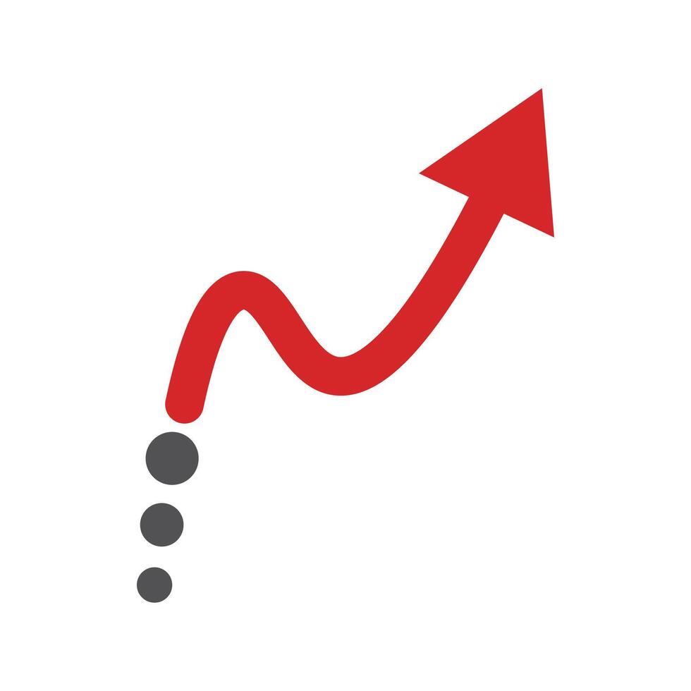 Rising arrow icon vector
