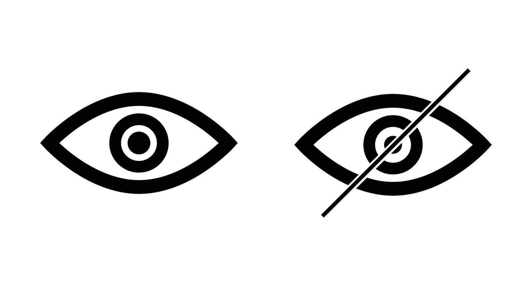Eye icon about show and hide. Used to make passwords and other information invisible. vector