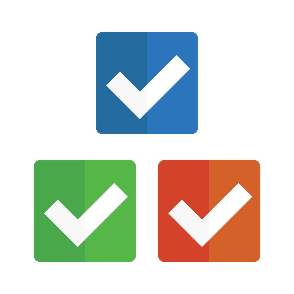 Set of checkbox icons. Questionnaires and confirmation boxes. vector