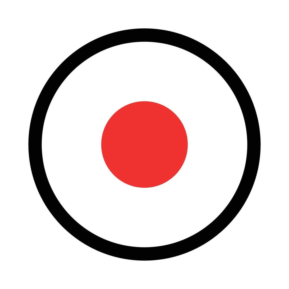 A round Japanese flag icon. vector