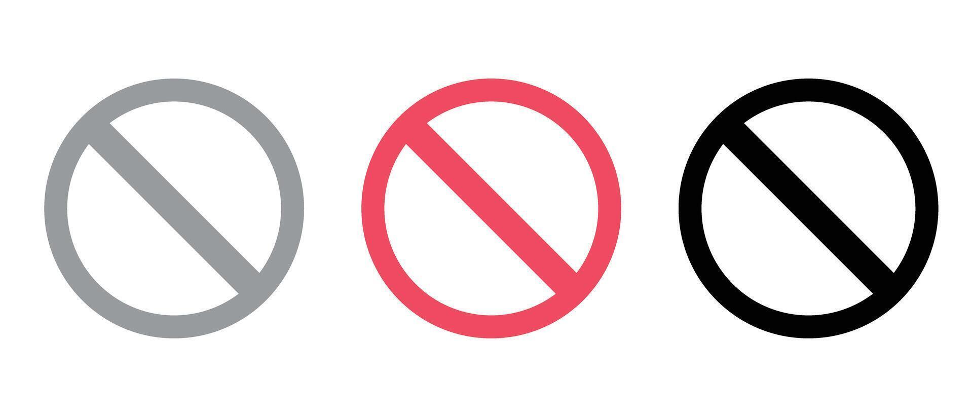 Set of three color stop-mark icons vector