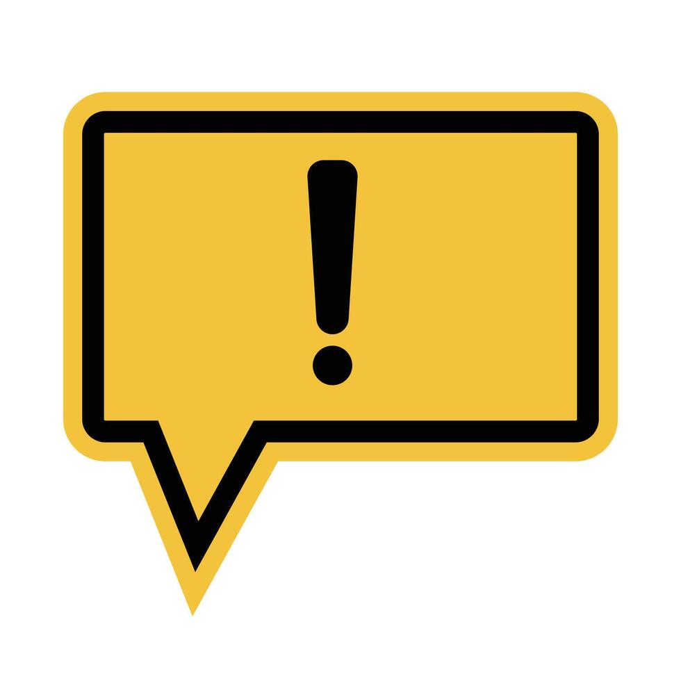 Exclamation speech bubble. vector