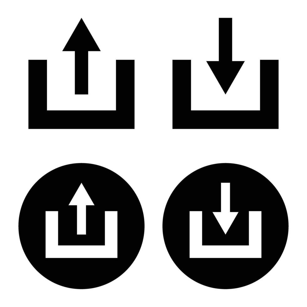 A set of download and upload icons. vector