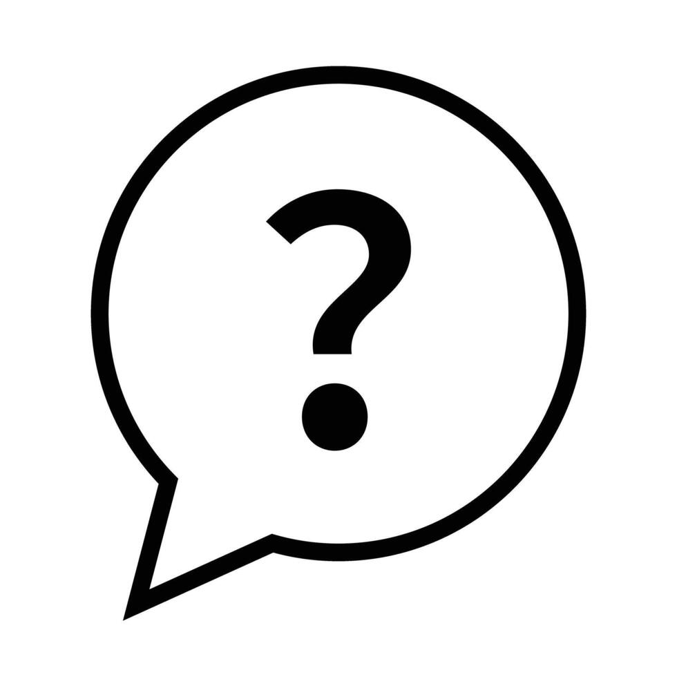 Question mark icon in a speech balloon. vector