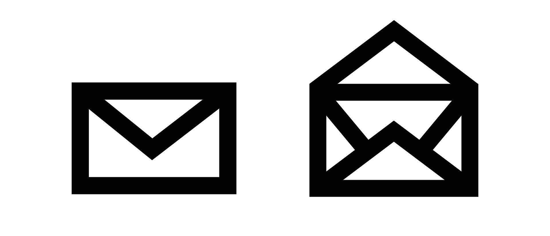 Mail and open mail icons. vector