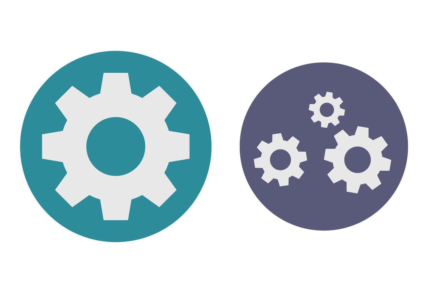 A set of gear icons. System and factory. vector