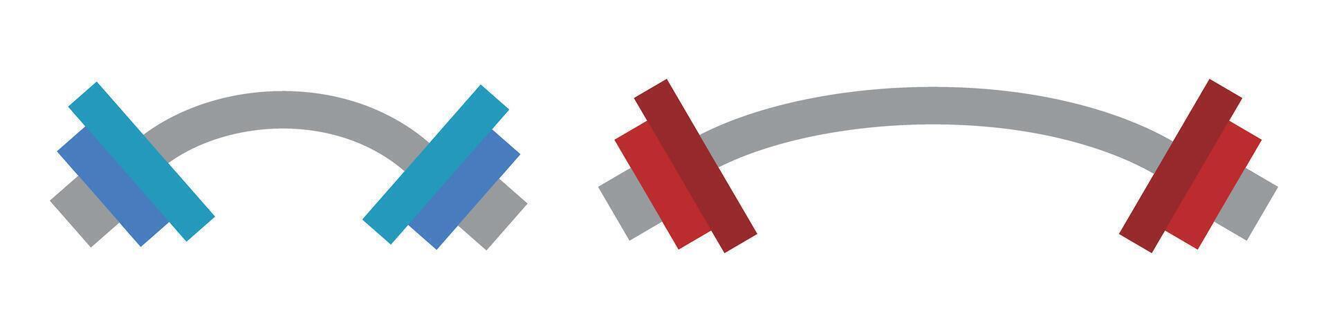 Twisted dumbbell icon. Barbell icon. Strength training. vector
