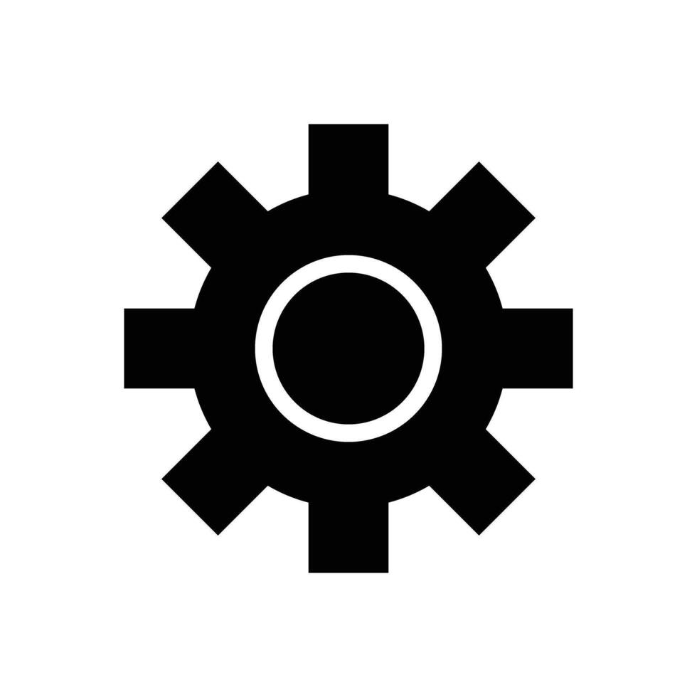 Gear silhouette icon. Settings and adjustments. vector