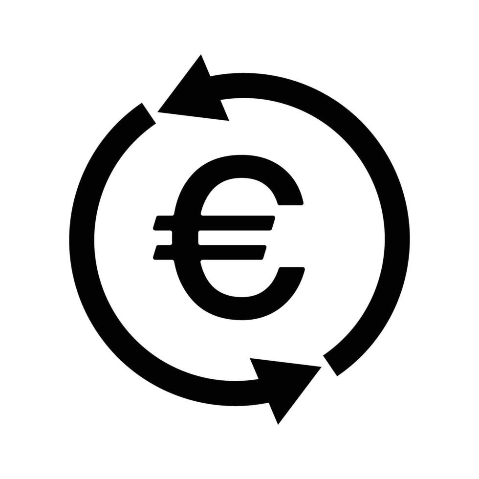 Rotating arrow and euro icons. Currency exchange and exchange rate. vector