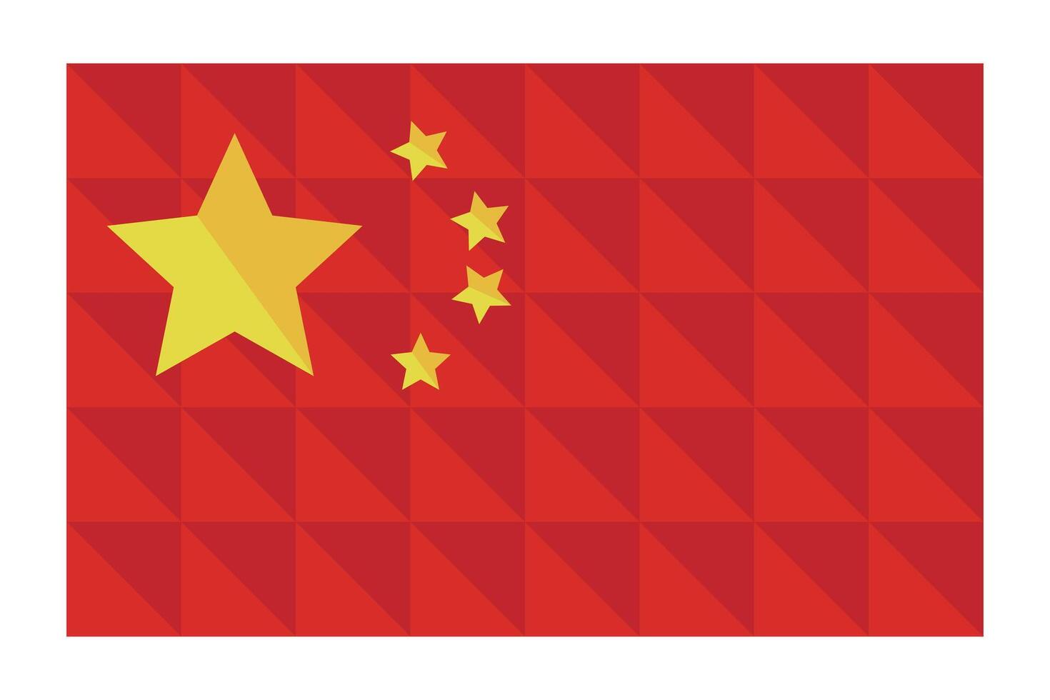 A modern Chinese flag made up of blocks. vector