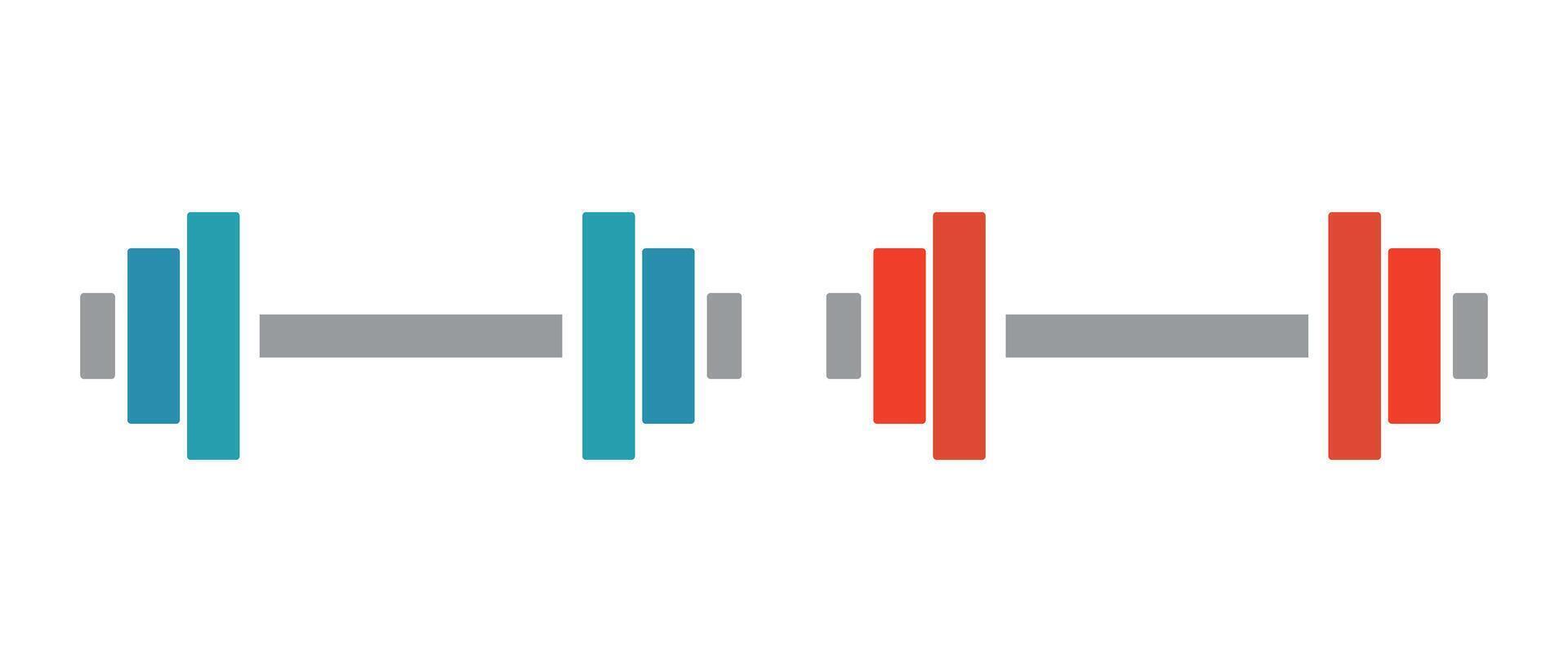 Dumbbell icon set. Strength training. vector