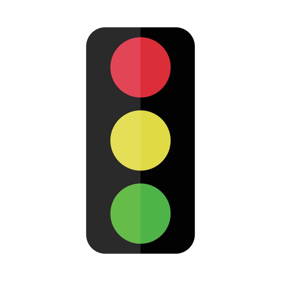 Illuminated traffic light vector