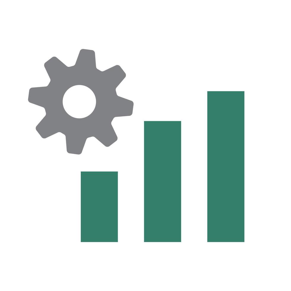 Gears and bar graphs. Adjustments. Business model. vector