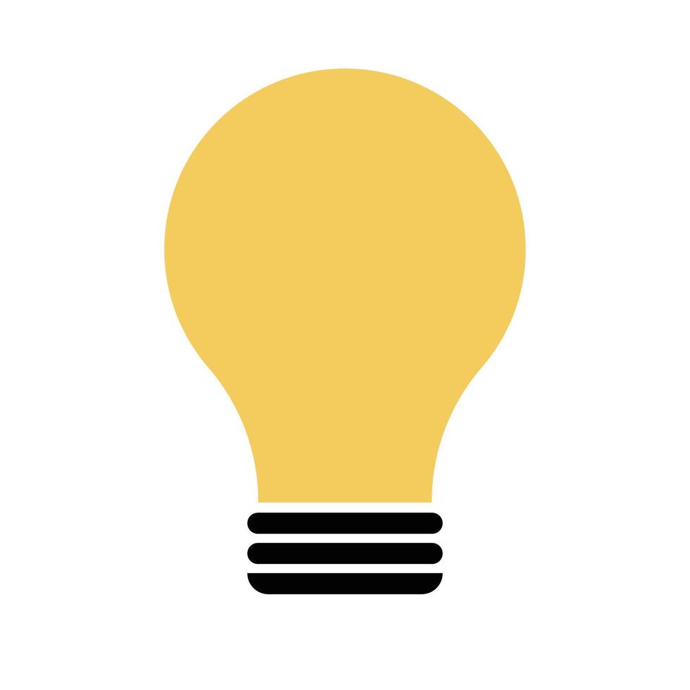 Flat design light bulb icon. Idea and tip. . vector