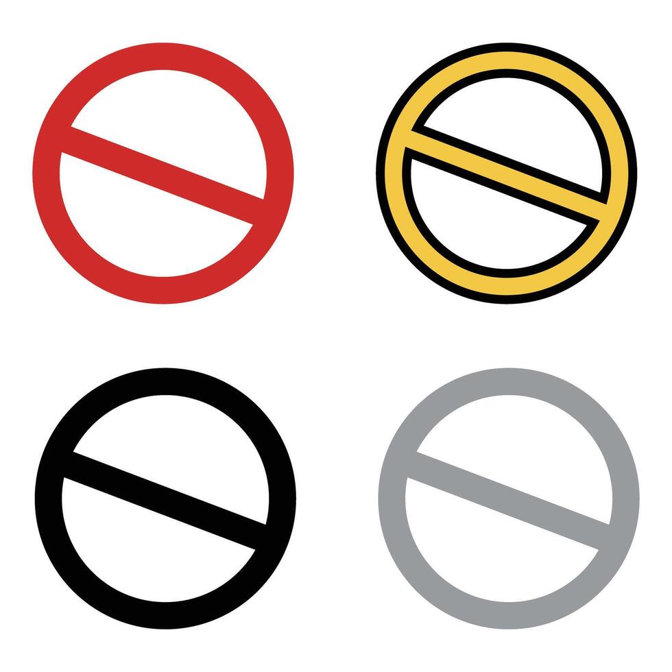 Prohibition or warning. Stop sign icons. vector