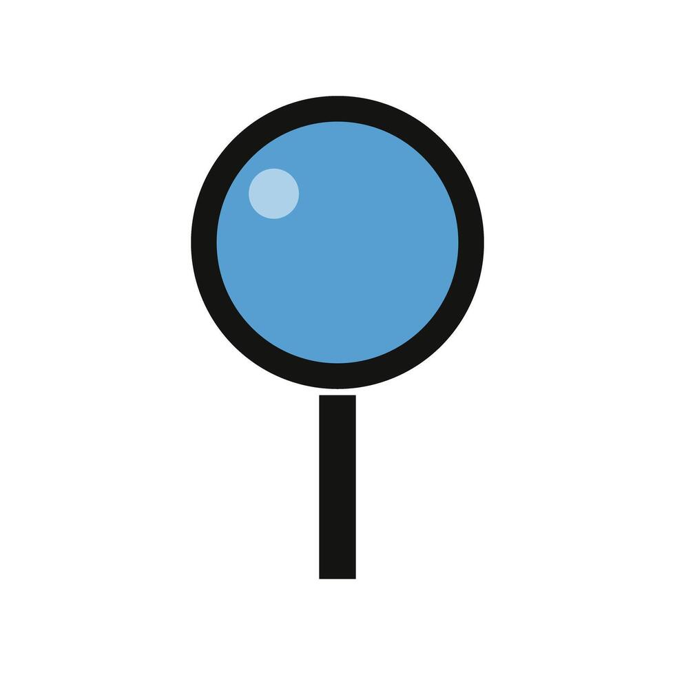 Magnifying glass icon with reflection. vector