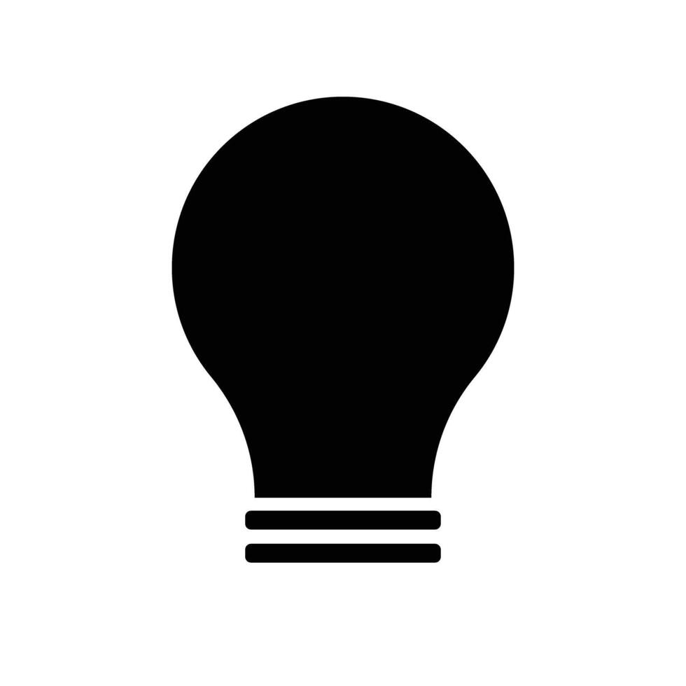 Silhouette icon of a light bulb. Great for tip and idea. vector