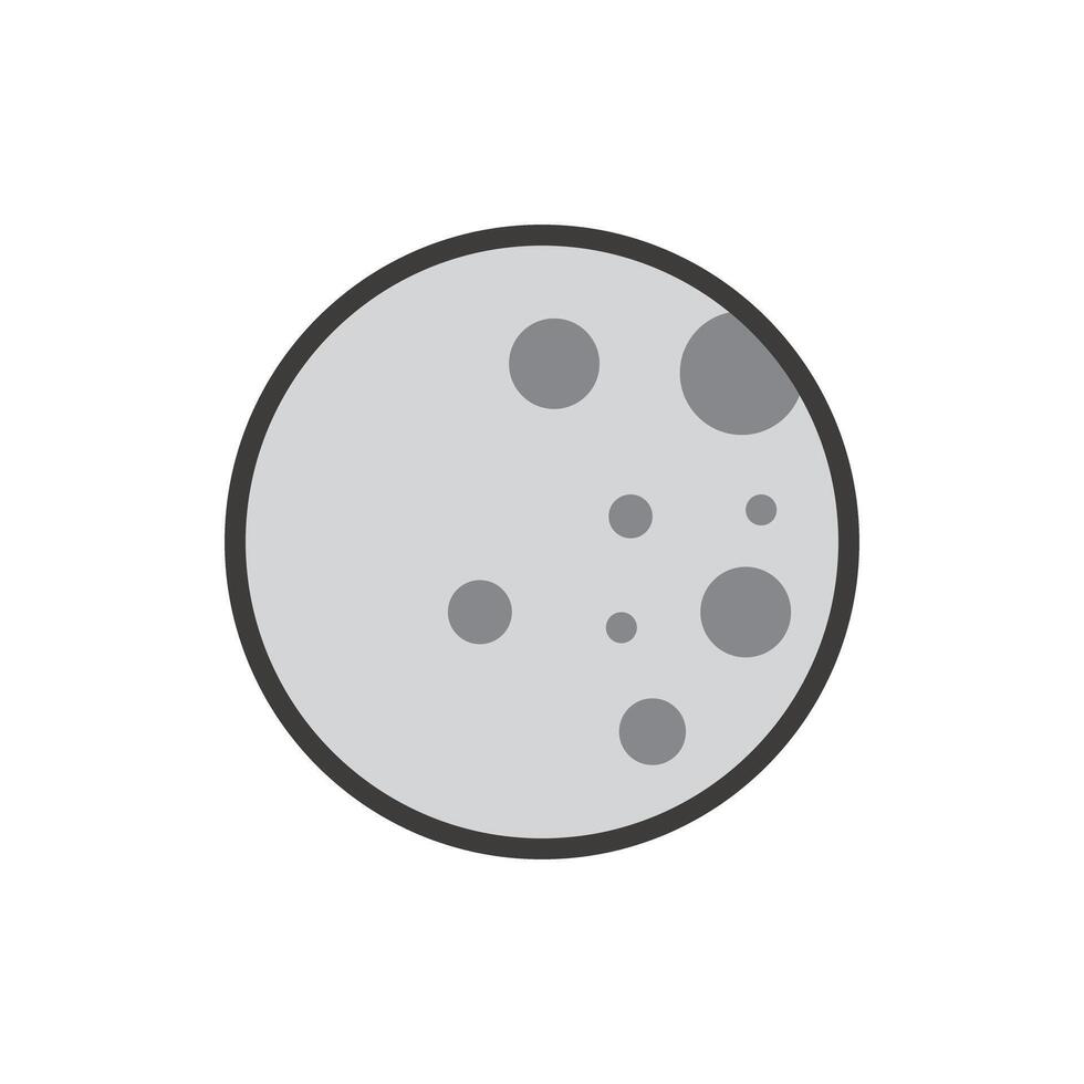 An icon of the moon with craters. vector