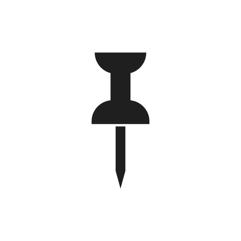 Pin silhouette icon. Pinning. vector