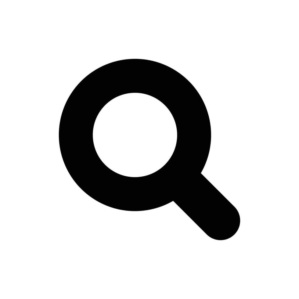 Compact magnifying glass silhouette icon. . vector