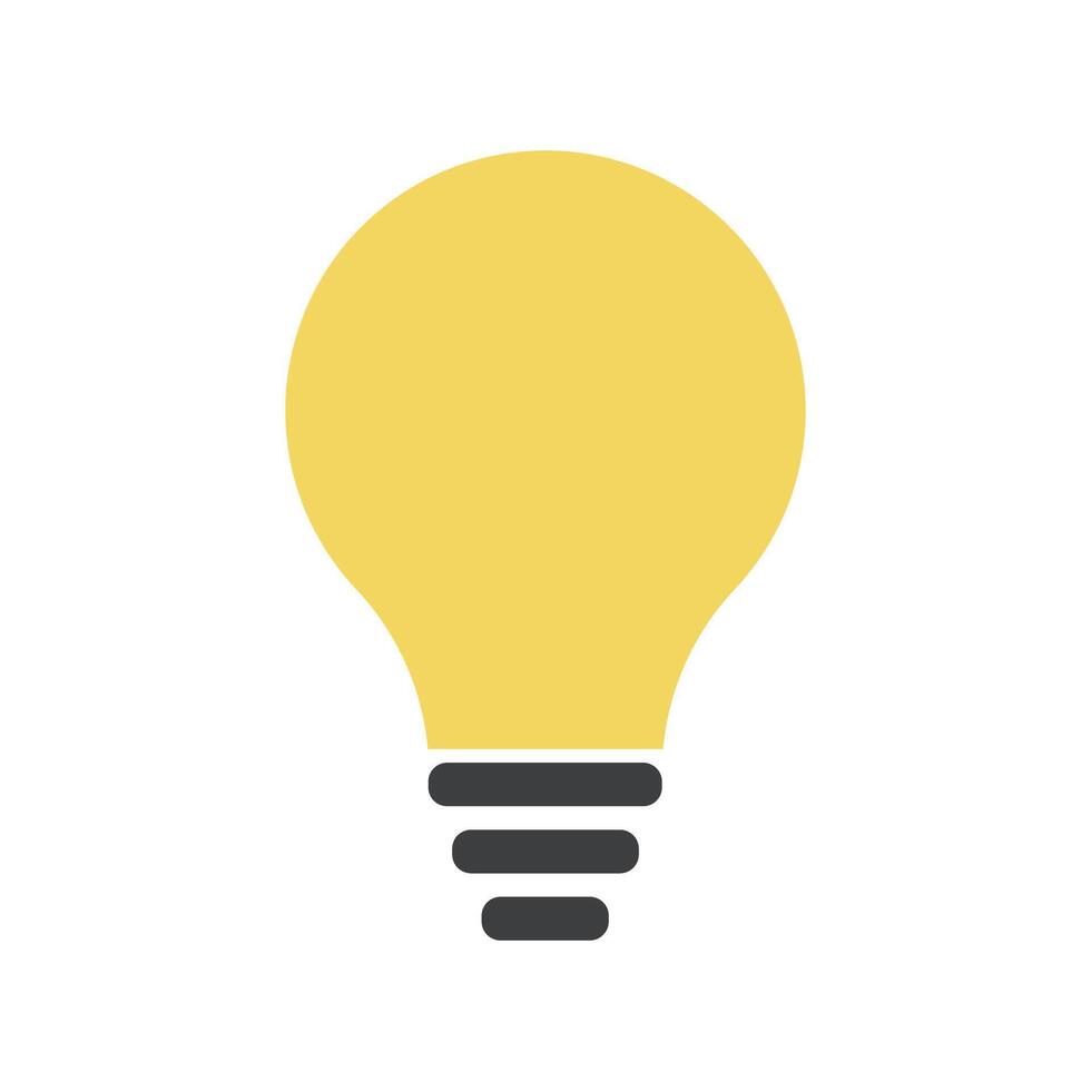 Flat design light bulb icon. Icons of lighting, idea and inspiration. vector
