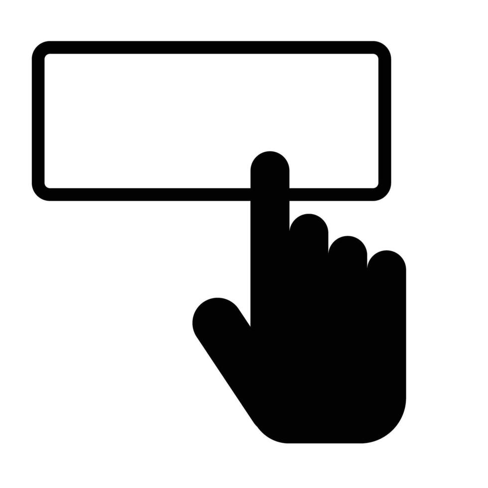 An icon of a hand tapping a button. Index finger. vector